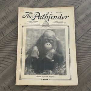 Vintage 'The Pathfinder' Magazine Cover Art - Black and White